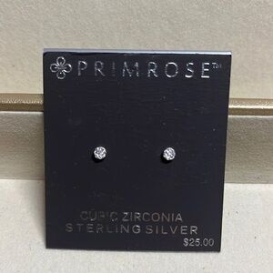 Cubic Zirconia Sterling Silver Studs